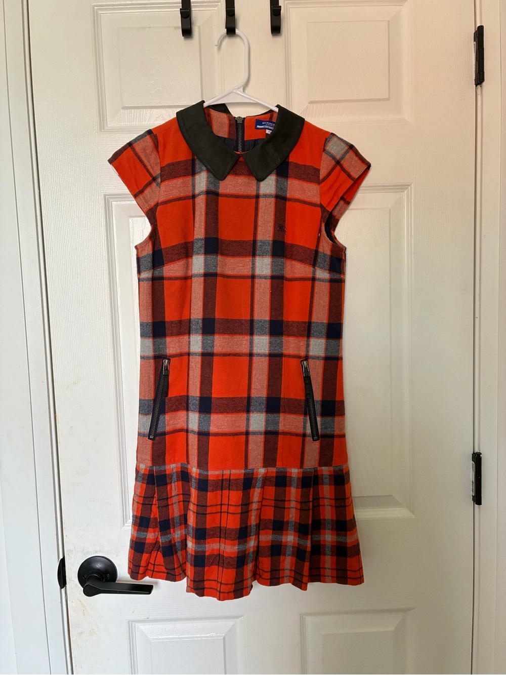 Burberry Orange Plaid Dress with Dark Collar. (Japan Limited Edition)